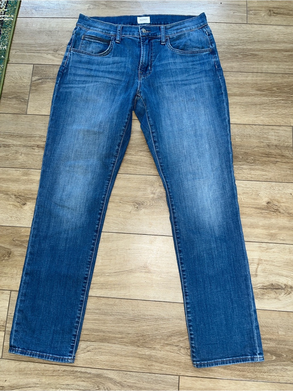 Hudson Blake Slim Straight Jeans Mens 32 Blue Medium Wash Denim Mid Rise Classic